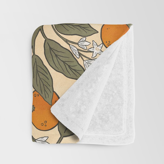Art Nouveau Oranges Throw Blanket Gallery Image 3