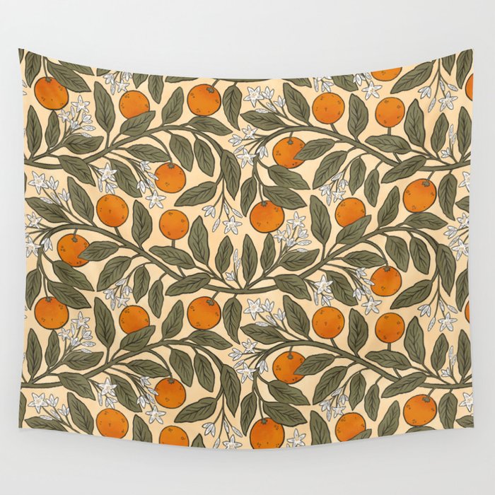 Art Nouveau Oranges Wall Tapestry Gallery Image 1