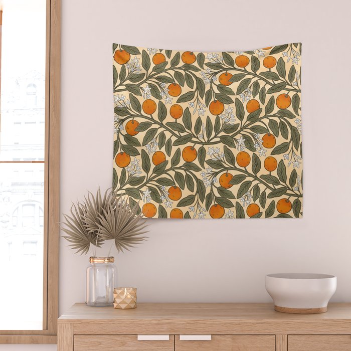 Art Nouveau Oranges Wall Tapestry Gallery Image 2