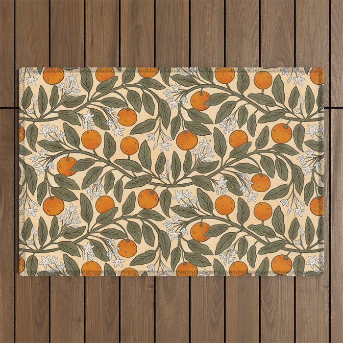 Art Nouveau Oranges Outdoor Rug Gallery Image 1