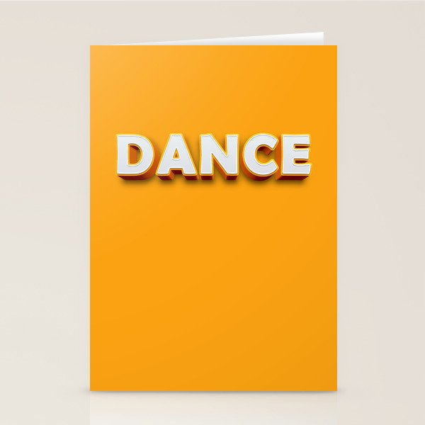 Dance 3D typography Stationery Card Gallery Image 1