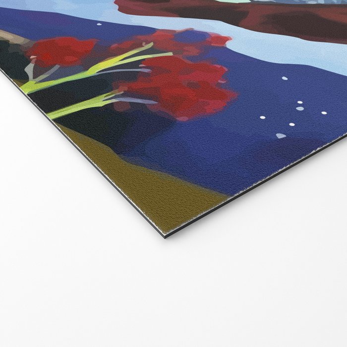 The Inner Space Landscape, Abstract Planets Painting Eclectic, Voyage Sun Moon Stars Voyage, Mountains Mars Bohemian Fantasy Welcome Mat Gallery Image 2