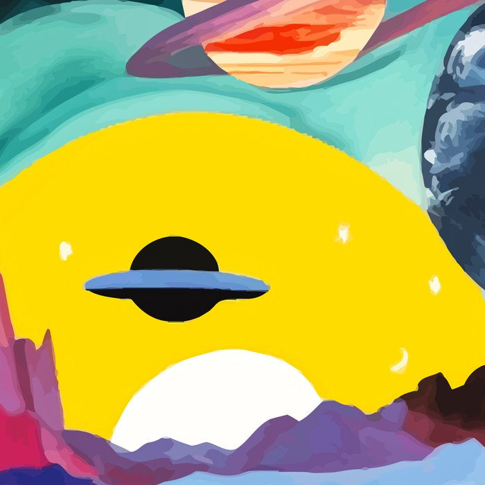 The Inner Space Landscape, Abstract Planets Painting Eclectic, Voyage Sun Moon Stars Voyage, Mountains Mars Bohemian Fantasy Coffee Mug Gallery Image 2