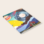 The Inner Space Landscape, Abstract Planets Painting Eclectic, Voyage Sun Moon Stars Voyage, Mountains Mars Bohemian Fantasy Notebook Gallery Image 2