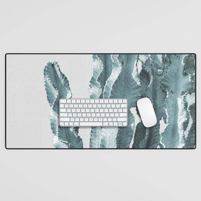 Cacti in Blue Desk Mat Gallery Image 1