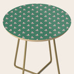 Retro Pink Leaf Pattern - Green Background Side Table Gallery Image 2