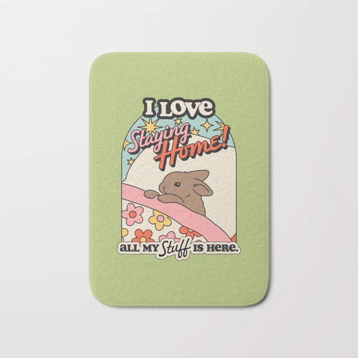 BUNNY STAYS HOME Bath Mat Gallery Image 1