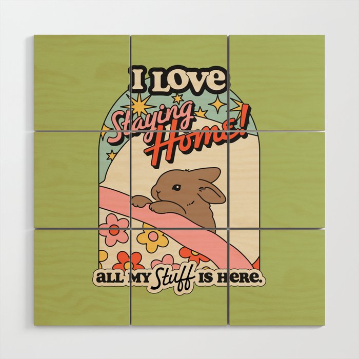 BUNNY STAYS HOME Wood Wall Art Gallery Image 1