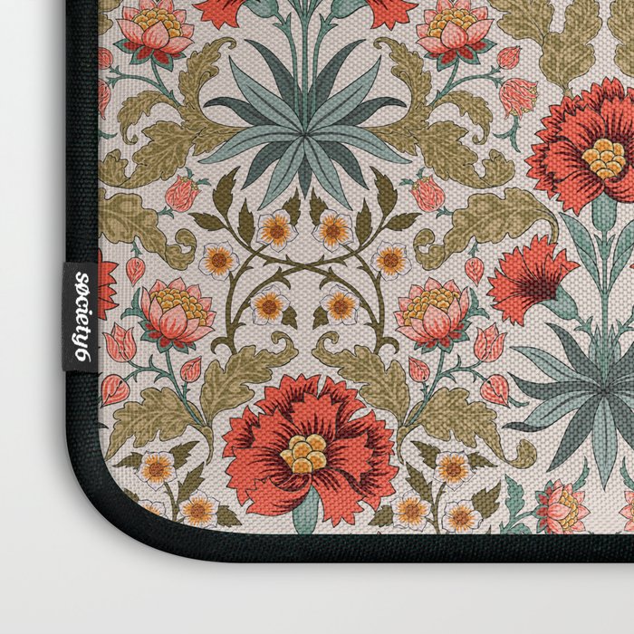 Victorian Botanicals - Carnations in Red and Green Laptop Sleeve Gallery Image 3