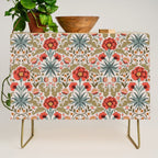 Victorian Botanicals - Carnations in Red and Green Credenza Gallery Image 1