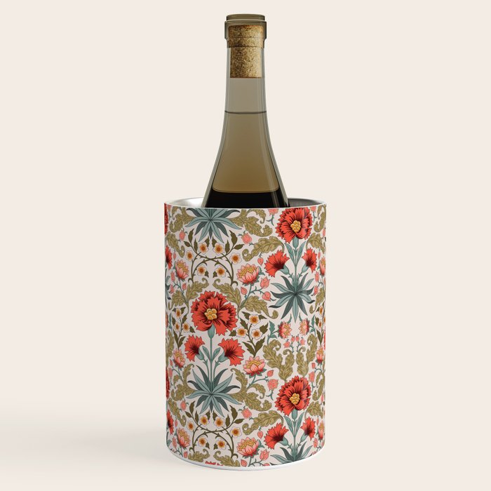 Victorian Botanicals - Carnations in Red and Green Wine Chiller Gallery Image 2