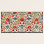 Victorian Botanicals - Carnations in Red and Green Desk Mat Gallery Image 3