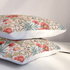 Victorian Botanicals - Carnations in Red and Green Pillow Sham Gallery Image 3