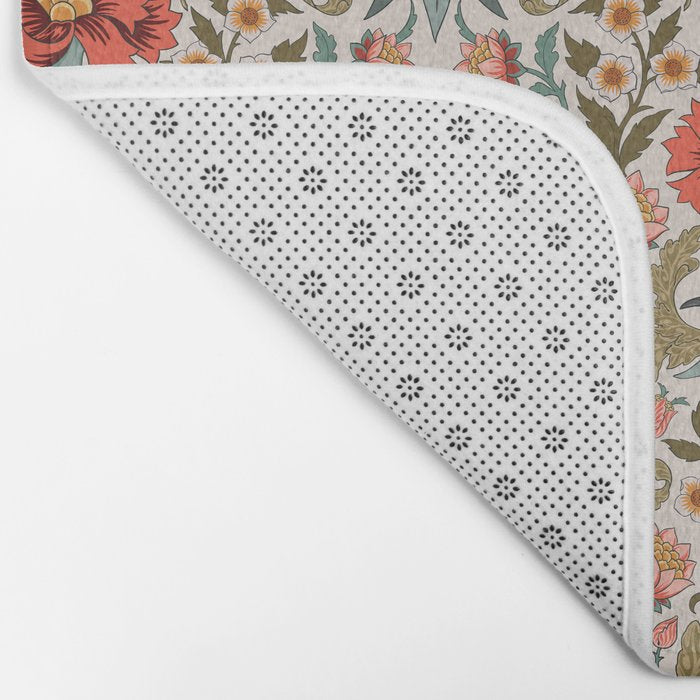 Victorian Botanicals - Carnations in Red and Green Bath Mat Gallery Image 2