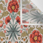 Victorian Botanicals - Carnations in Red and Green Wall Tapestry Gallery Image 3
