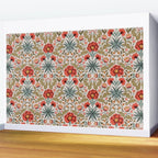 Victorian Botanicals - Carnations in Red and Green Wall Mural Gallery Image 2