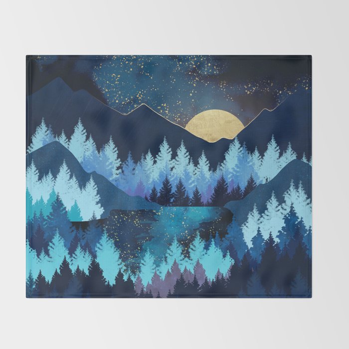Moon Forest Throw Blanket Gallery Image 2