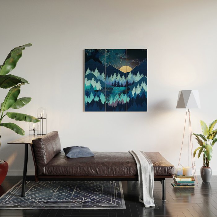 Moon Forest Wood Wall Art Gallery Image 2