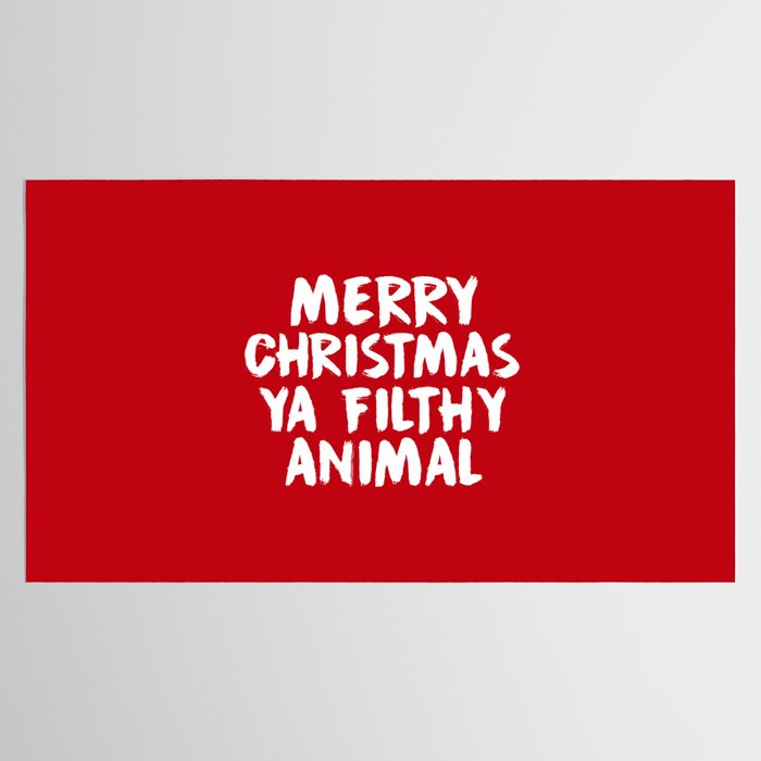 Merry Christmas Ya Filthy Animal, Funny, Saying Tablecloth Gallery Image 2