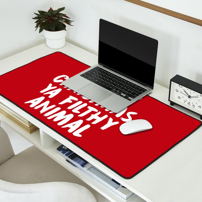 Merry Christmas Ya Filthy Animal, Funny, Saying Desk Mat Gallery Image 2
