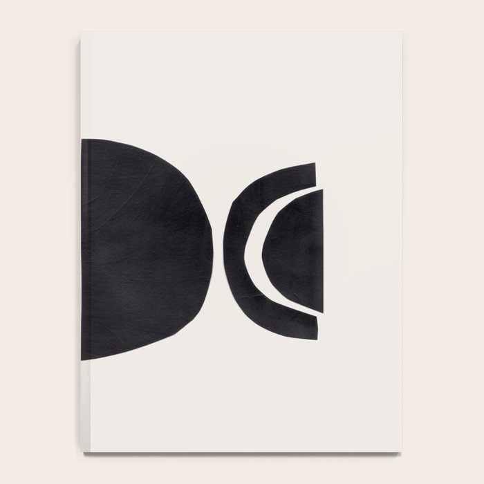 Black & White Minimalist Mid Century Paper collage Funky Black Ink Tribal Geometric by Ejaaz Haniff Notebook Gallery Image 4