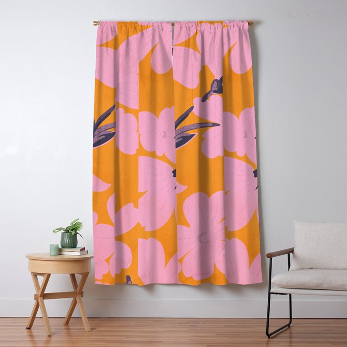 Abstract Minimal Flowers 18 Window Curtain Gallery Image 1