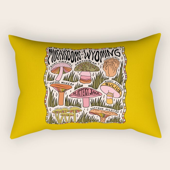 Mushrooms of Wyoming Rectangular Pillow Gallery Image 2
