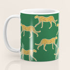 Tropical Animal Print Green Cheetah Illustration Coffee Mug Gallery Image 3