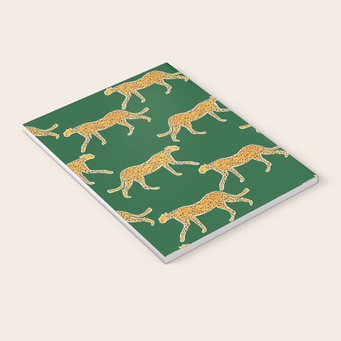 Tropical Animal Print Green Cheetah Illustration Notebook Gallery Image 3