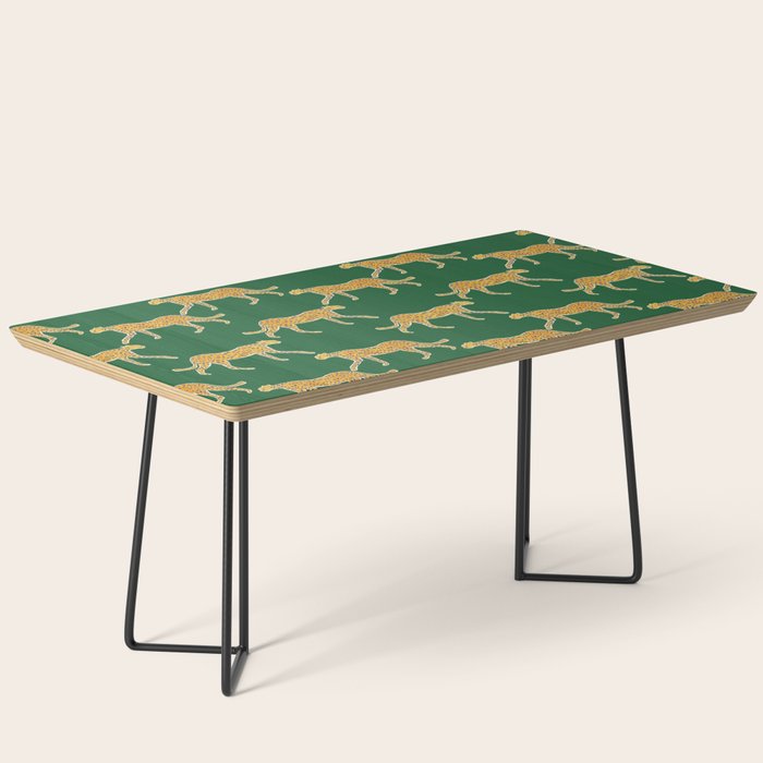 Tropical Animal Print Green Cheetah Illustration Coffee Table Gallery Image 1