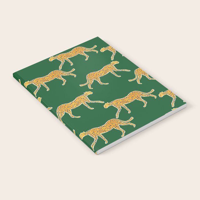 Tropical Animal Print Green Cheetah Illustration Notebook Gallery Image 1