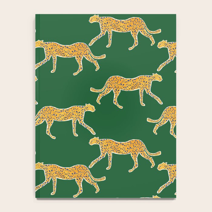 Tropical Animal Print Green Cheetah Illustration Notebook Gallery Image 4