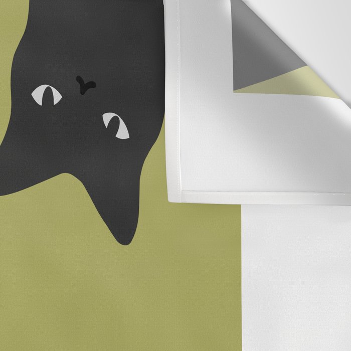 Black Cat Peeking 2x2 Wall Tapestry Gallery Image 3