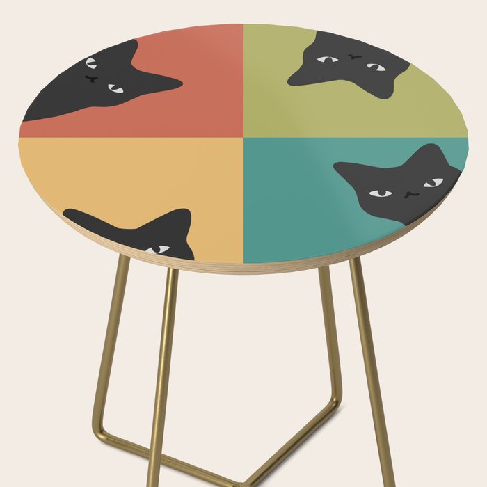 Black Cat Peeking 2x2 Side Table Gallery Image 2