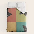 Black Cat Peeking 2x2 Comforter Gallery Image 6