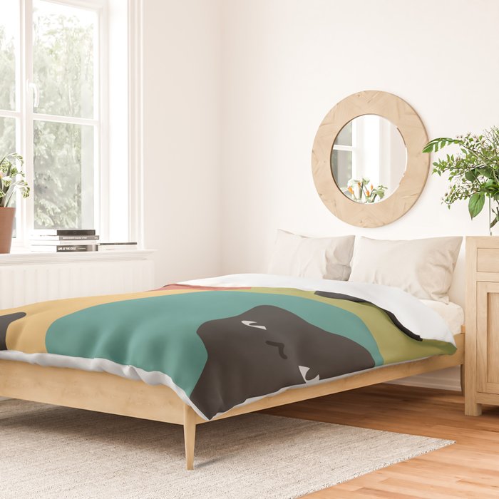 Black Cat Peeking 2x2 Duvet Cover Gallery Image 2