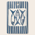 Modern Coastal Art Print - Sardines With Blue Stripes Cutting Board Gallery Image 1