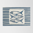 Modern Coastal Art Print - Sardines With Blue Stripes Rug Gallery Image 2