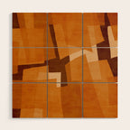 Burnt Orange Abstract Shapes Wood Wall Art Gallery Image 1
