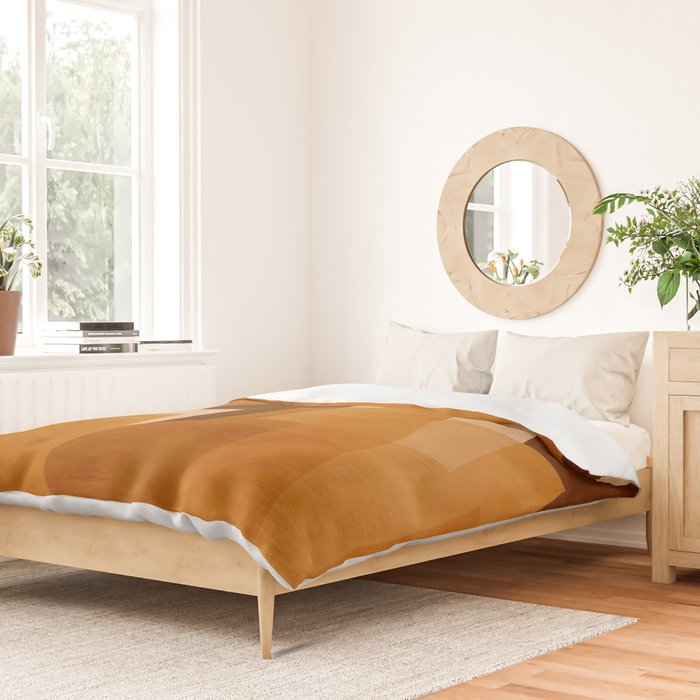 Burnt Orange Abstract Shapes Duvet Cover Gallery Image 2