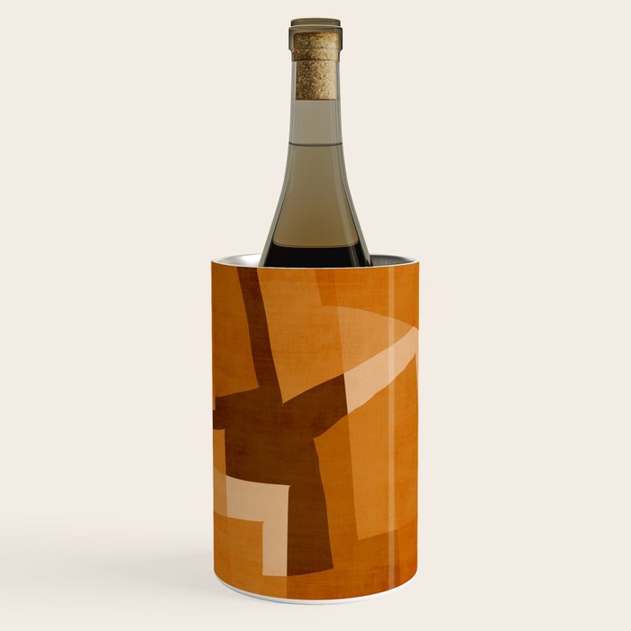 Burnt Orange Abstract Shapes Wine Chiller Gallery Image 1