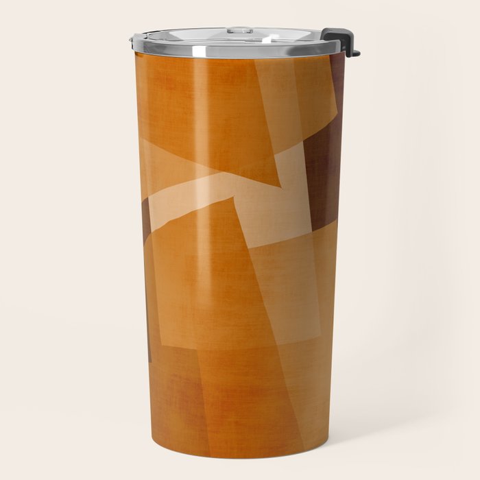 Burnt Orange Abstract Shapes Travel Mug Gallery Image 2