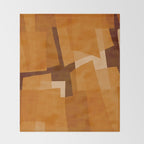 Burnt Orange Abstract Shapes Throw Blanket Gallery Image 2