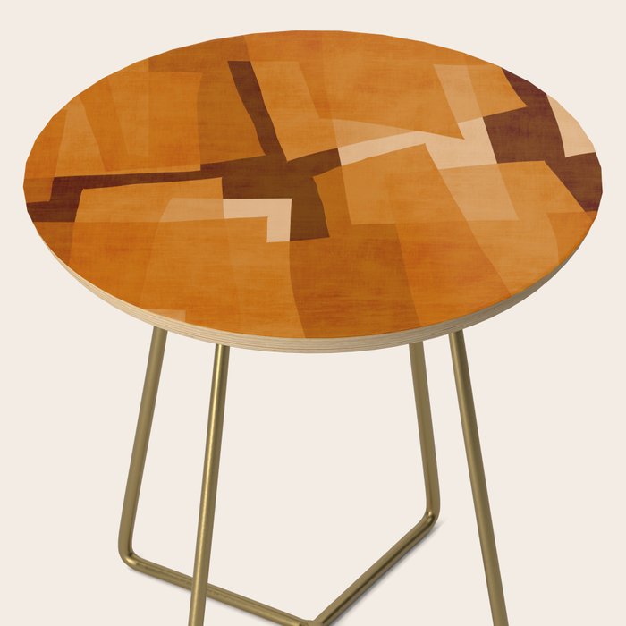 Burnt Orange Abstract Shapes Side Table Gallery Image 2