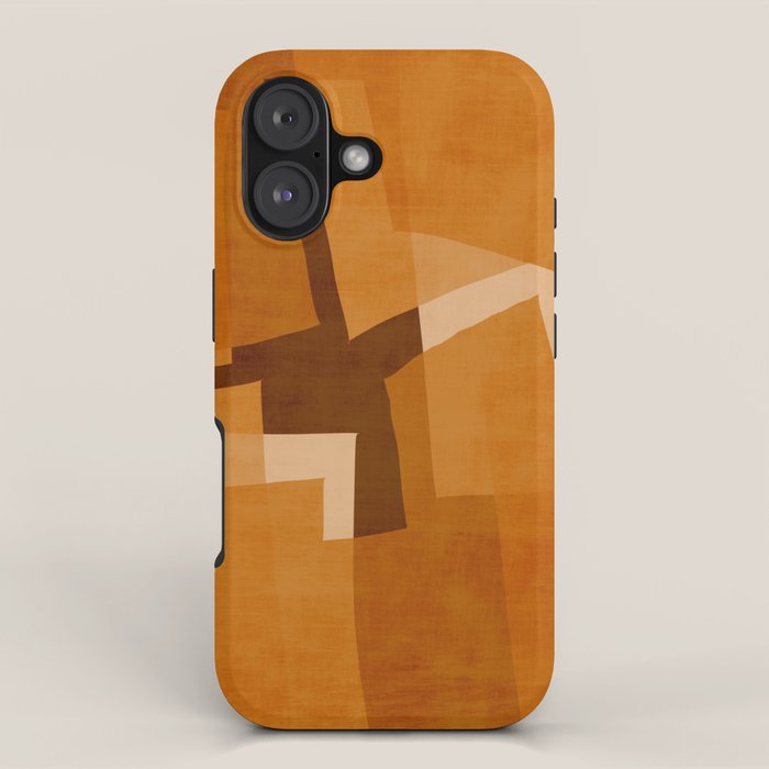 Burnt Orange Abstract Shapes iPhone Case Gallery Image 1