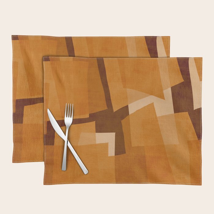 Burnt Orange Abstract Shapes Placemat Gallery Image 1
