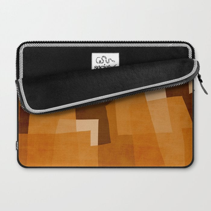 Burnt Orange Abstract Shapes Laptop Sleeve Gallery Image 2