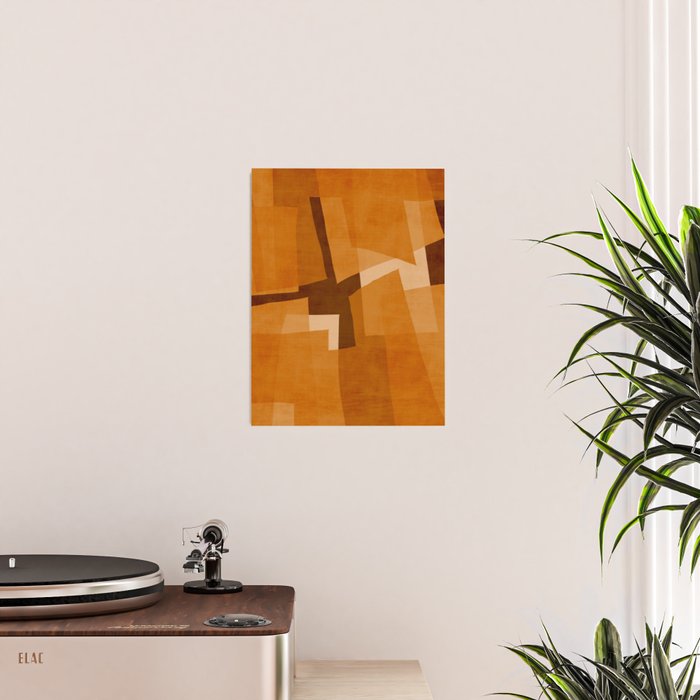 Burnt Orange Abstract Shapes Poster Gallery Image 2