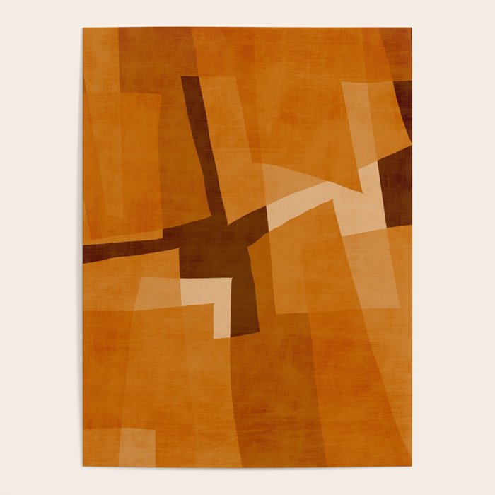 Burnt Orange Abstract Shapes Poster Gallery Image 4