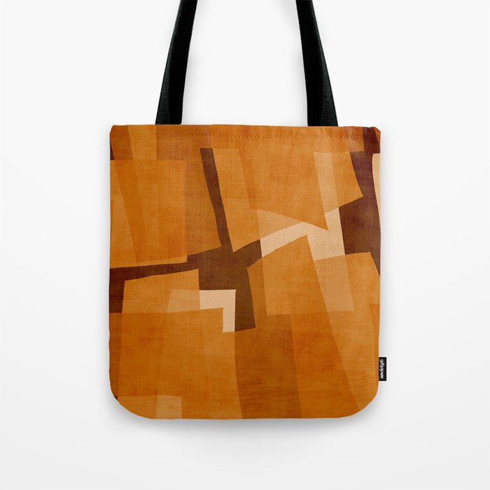 Burnt Orange Abstract Shapes Tote Bag Gallery Image 1